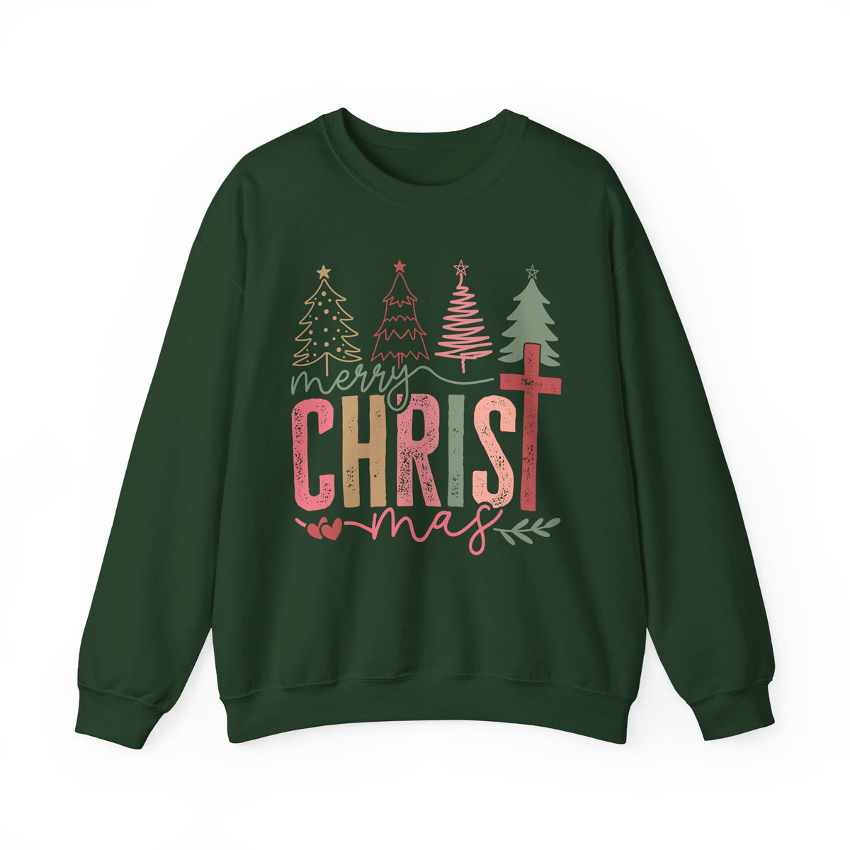 Merry ChrisTmas Christian Faith Graphic – Gildan Heavy Blend | Trendy Women’s Soft Sweatshirt. Direct to Garment. Printed & Shipped in the USA. Unisex Sizes.