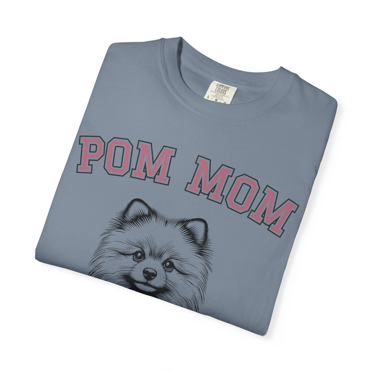 Pom Mom, Varsity - Comfort Colors | Trendy Women's T-Shirt. Direct to Garment. Printed & Shipped in the USA. Unisex Sizes.