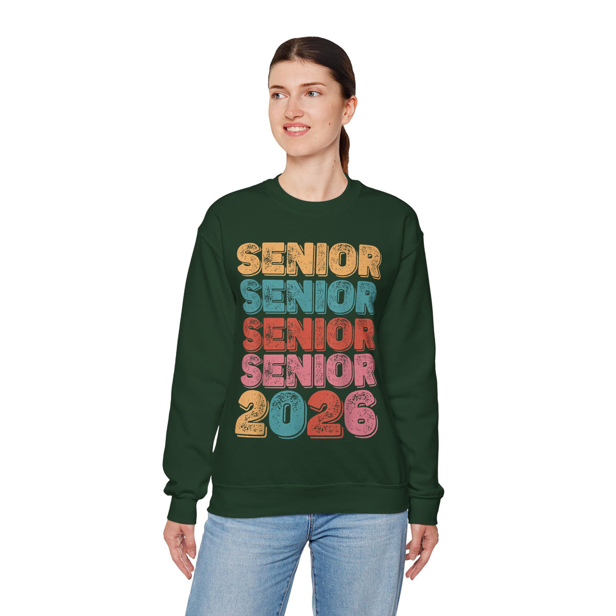 Senior Class of 2026 Retro – Gildan Heavy Blend | Trendy Men's and Women’s Soft Sweatshirt. Direct to Garment. Printed & Shipped in the USA. Unisex Sizes.