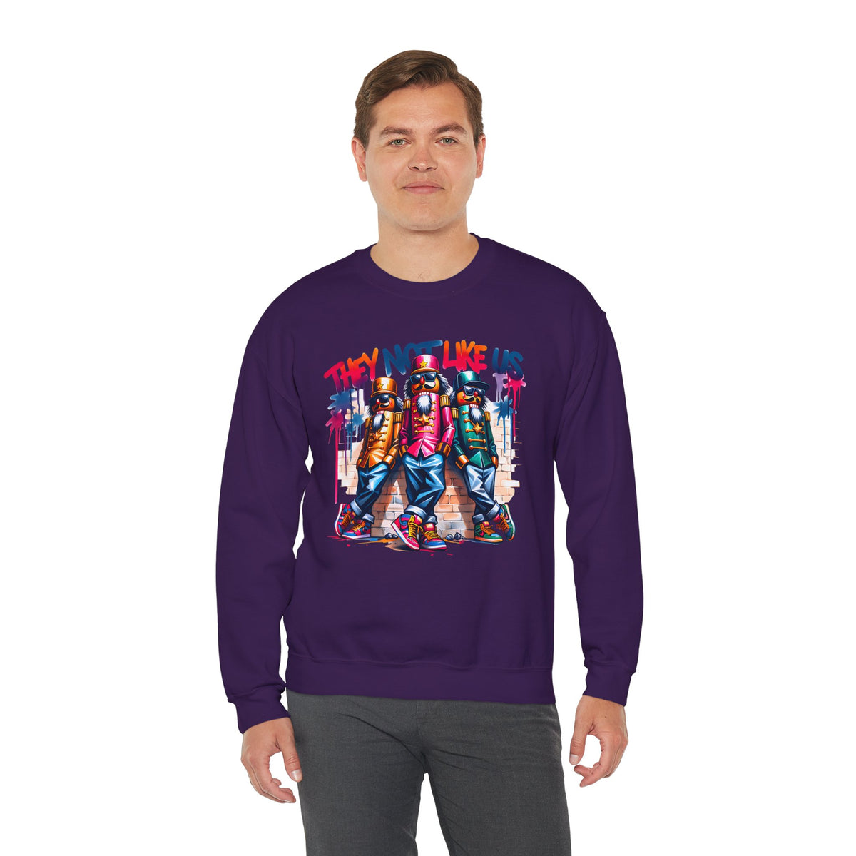 They Not Like Us Nutcracker Trio Christmas – Gildan Heavy Blend | Trendy Women’s and Men's Soft Sweatshirt. Direct to Garment. Printed & Shipped in the USA. Unisex Sizes.