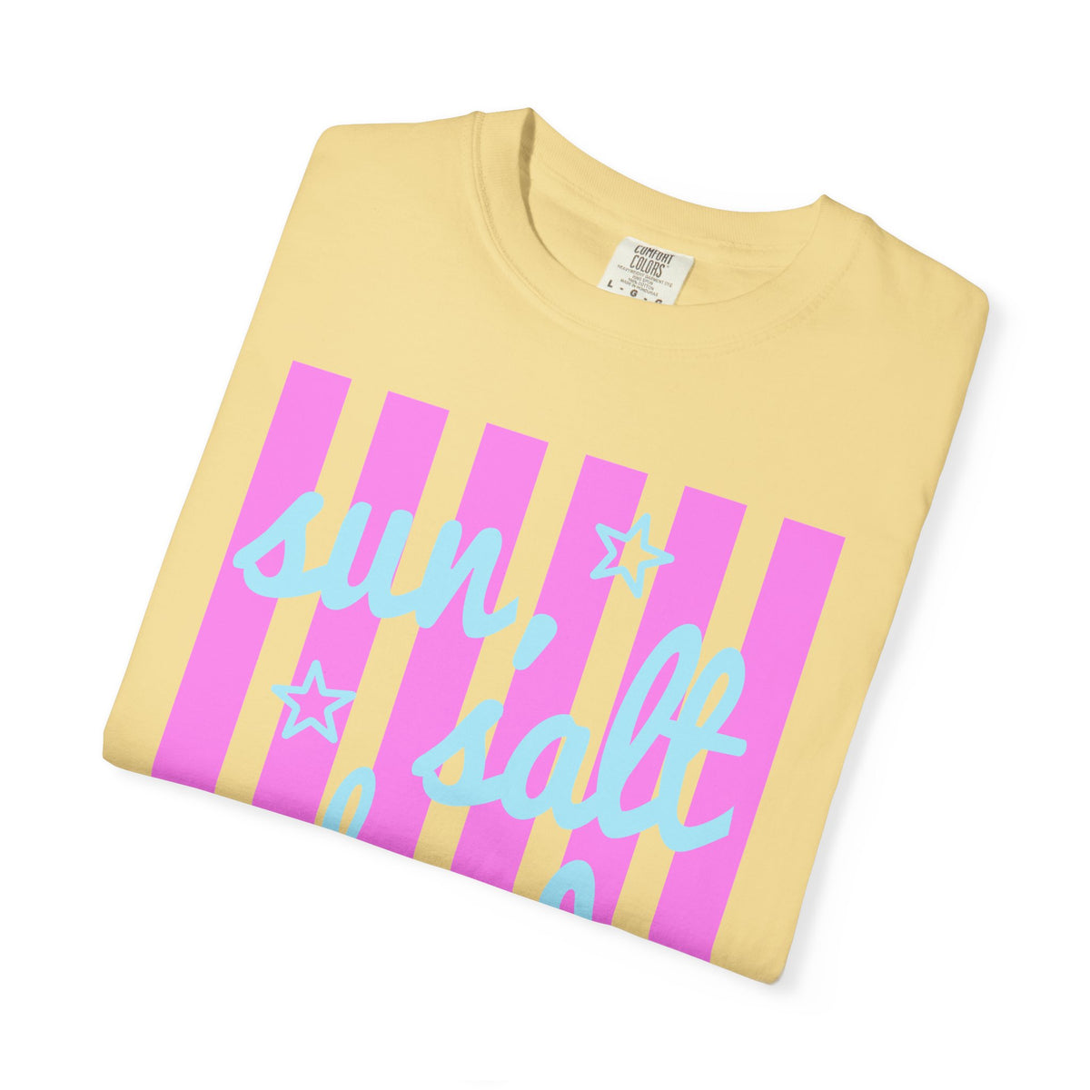 Sun, Salt and Sand - Comfort Colors | Trendy Women's T-Shirt. Direct to Garment. Printed & Shipped in the USA. Unisex Sizes.