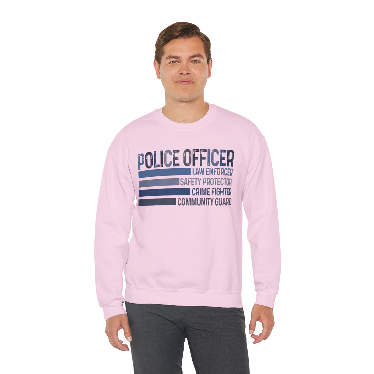 Police Officer - Description – Gildan Heavy Blend | Trendy Men's and Women’s Soft Sweatshirt. Direct to Garment. Printed & Shipped in the USA. Unisex Sizes.