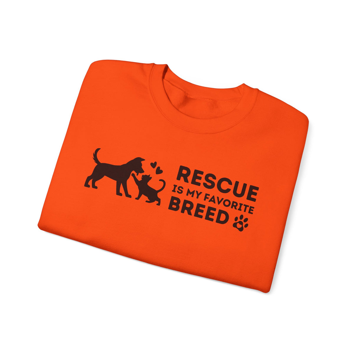 Rescue Is My Favorite Breed *This Shirt Saves Lives* – Gildan Heavy Blend | Trendy Men's and Women’s Soft Sweatshirt. Direct to Garment. Printed & Shipped in the USA. Unisex Sizes.
