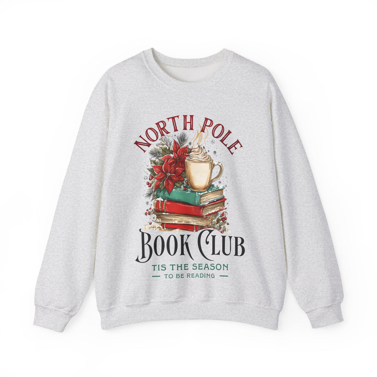 North Pole Book Club – Gildan Heavy Blend | Trendy Women’s Soft Sweatshirt. Direct to Garment. Printed & Shipped in the USA. Unisex Sizes.