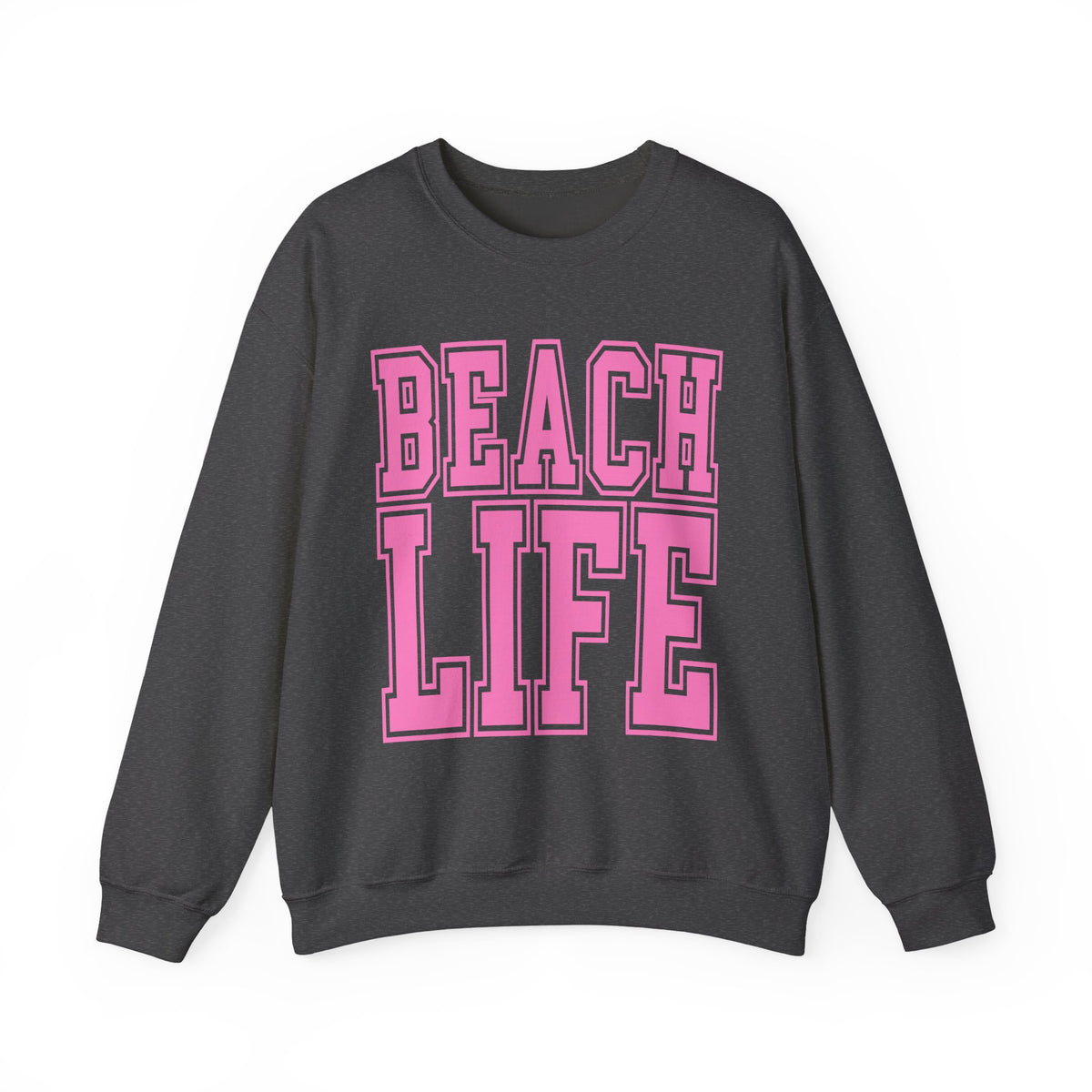 Beach Life – Gildan Heavy Blend | Trendy Men's & Women’s Soft Sweatshirt. Direct to Garment. Printed & Shipped in the USA. Unisex Sizes.