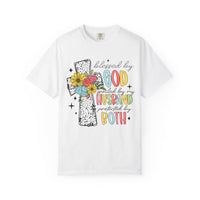 Blessed by God, Spoiled by Husband, Protect by Both - Comfort Colors | Trendy Women's T-Shirt. Direct to Garment. Printed & Shipped in the USA. Unisex Sizes.