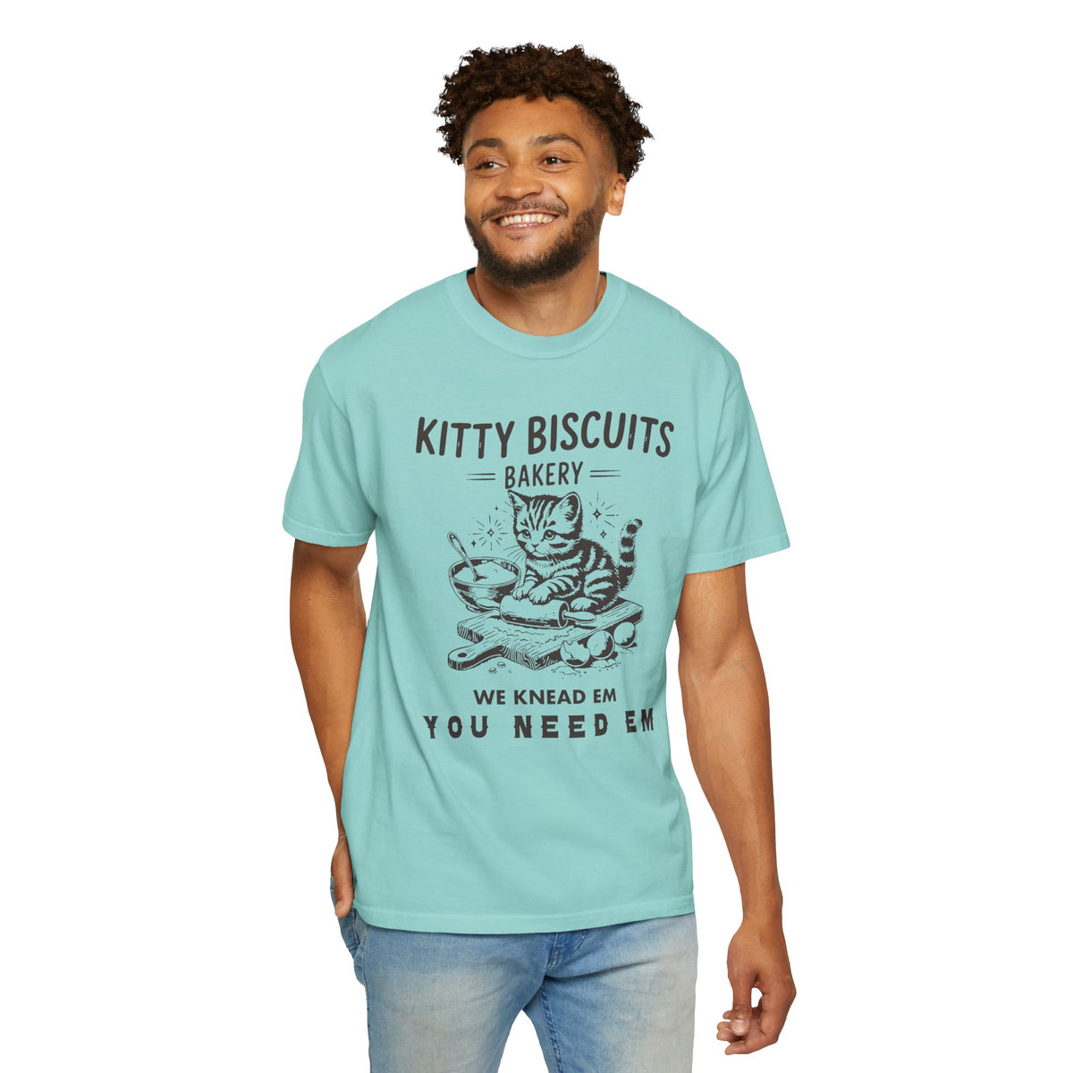Kitty Biscuits Bakery - Comfort Colors | Trendy Women's and Men's T-Shirt. Direct to Garment. Printed & Shipped in the USA. Unisex Sizes.