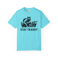 Stay Trashy, Skunk Raccoon Possum - Comfort Colors | Trendy Women's and Men's T-Shirt. Direct to Garment. Printed & Shipped in the USA. Unisex Sizes.