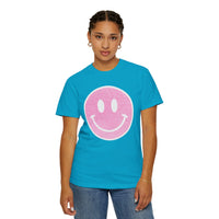 Faux Glitter Smiley - Comfort Colors | Trendy Women's T-Shirt. Direct to Garment. Printed & Shipped in the USA. Unisex Sizes.
