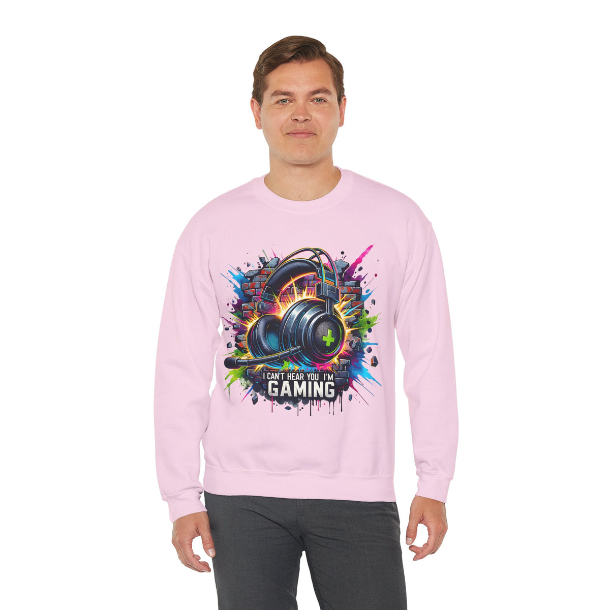 Gaming Headset I Can't Hear You, I'm Gaming – Gildan Heavy Blend | Trendy Women’s and Men's Soft Sweatshirt. Direct to Garment. Printed & Shipped in the USA. Unisex Sizes.