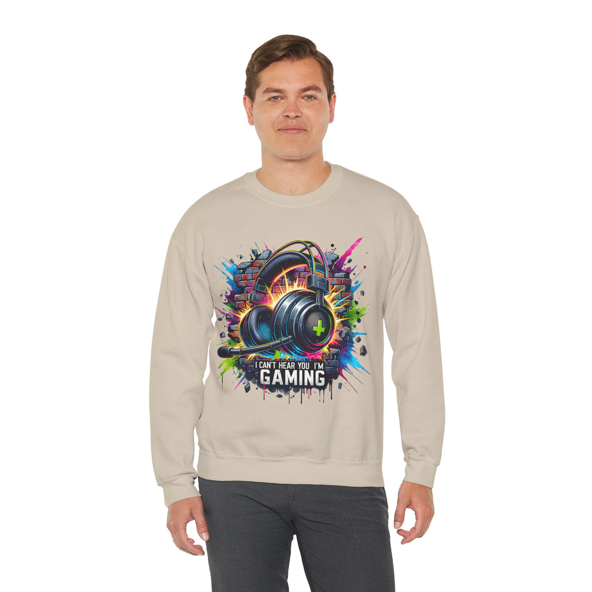 Gaming Headset I Can't Hear You, I'm Gaming – Gildan Heavy Blend | Trendy Women’s and Men's Soft Sweatshirt. Direct to Garment. Printed & Shipped in the USA. Unisex Sizes.