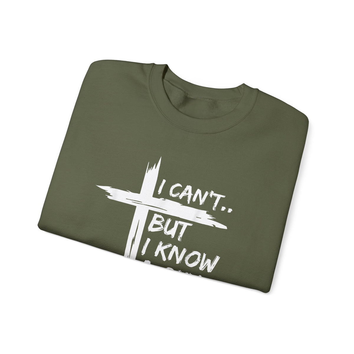 I Can't But I Know A Guy, Faith Cross Christian Jesus – Gildan Heavy Blend | Trendy Women’s and Men's Soft Sweatshirt. Direct to Garment. Printed & Shipped in the USA. Unisex Sizes.