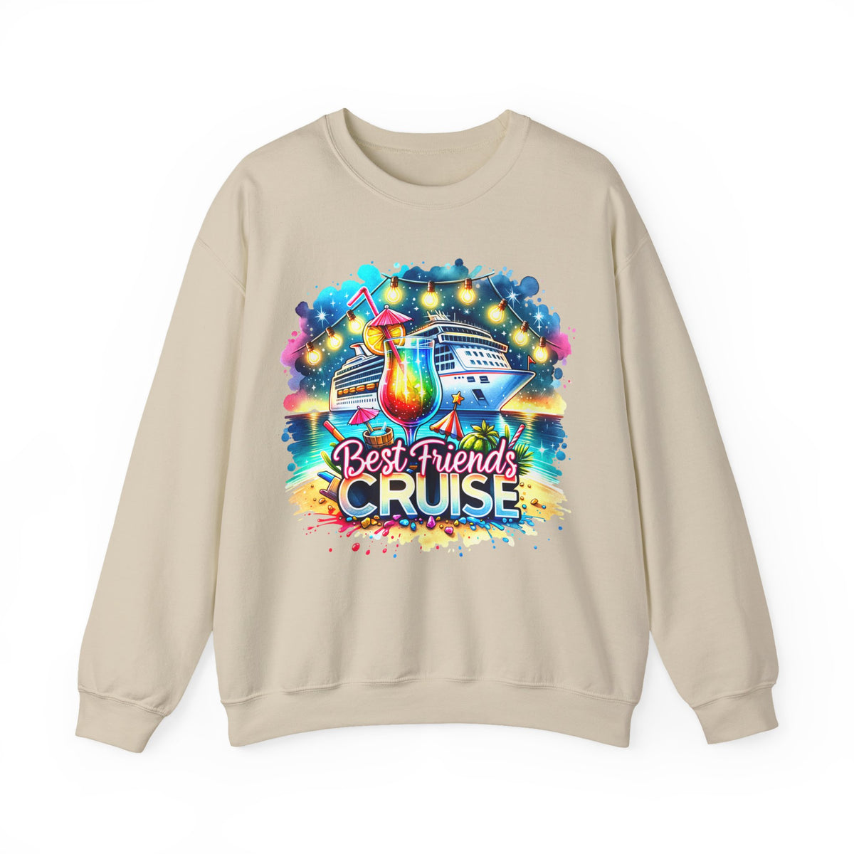 Best Friends Cruise – Gildan Heavy Blend | Trendy Women’s Soft Sweatshirt. Direct to Garment. Printed & Shipped in the USA. Unisex Sizes.