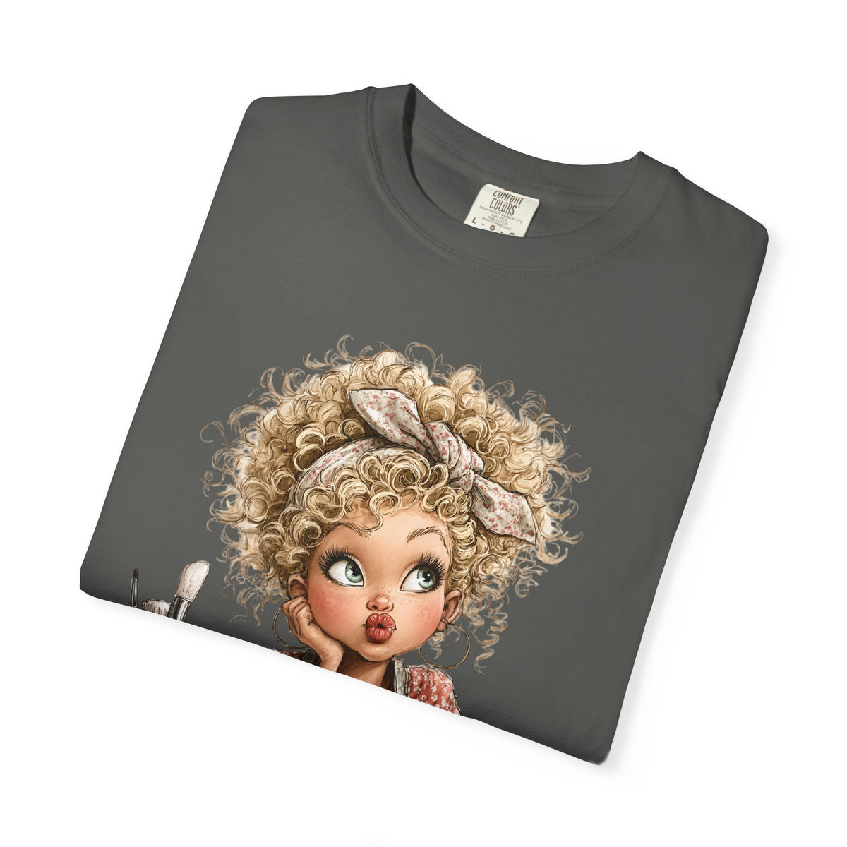 Cute Artist Curly Girl - Comfort Colors | Trendy Women's T-Shirt. Direct to Garment. Printed & Shipped in the USA. Unisex Sizes.