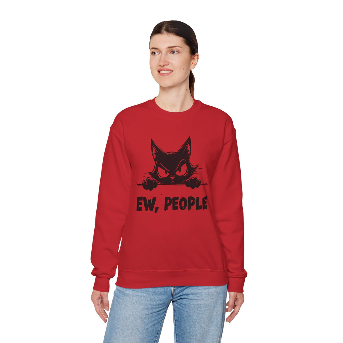 Ew, People Grumpy Cat – Gildan Heavy Blend | Trendy Men's and Women’s Soft Sweatshirt. Direct to Garment. Printed & Shipped in the USA. Unisex Sizes.