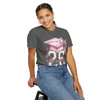 Pink Coquette, Class of 2026 Graduation Cap - Comfort Colors | Trendy Women's T-Shirt. Direct to Garment. Printed & Shipped in the USA. Unisex Sizes.