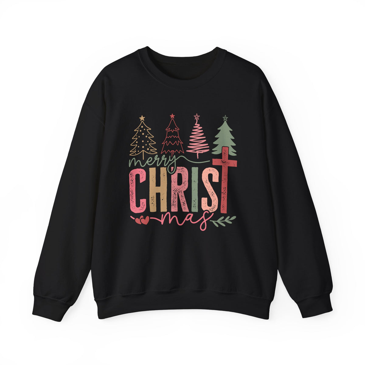 Merry ChrisTmas Christian Faith Graphic – Gildan Heavy Blend | Trendy Women’s Soft Sweatshirt. Direct to Garment. Printed & Shipped in the USA. Unisex Sizes.