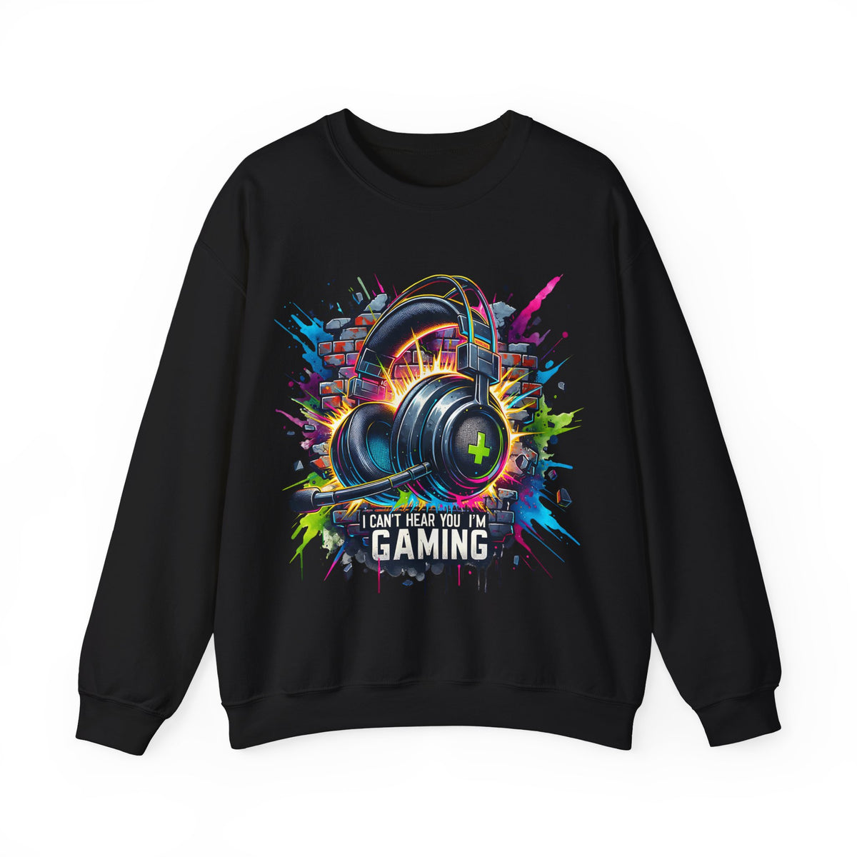 Gaming Headset I Can't Hear You, I'm Gaming – Gildan Heavy Blend | Trendy Women’s and Men's Soft Sweatshirt. Direct to Garment. Printed & Shipped in the USA. Unisex Sizes.