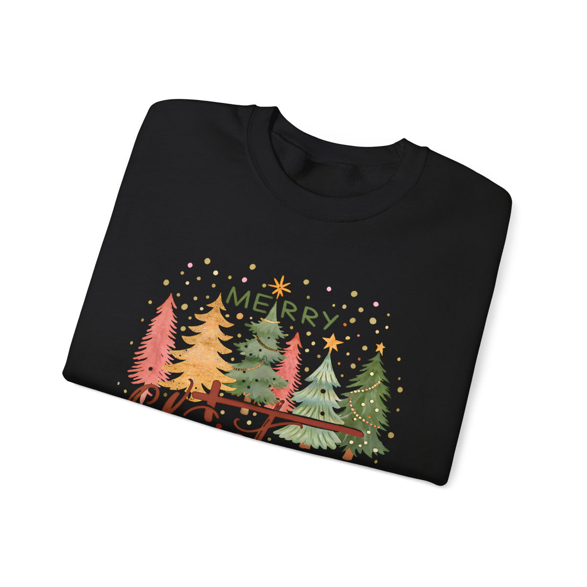 Merry ChrisTmas - Christian Faith – Gildan Heavy Blend | Trendy Women’s Soft Sweatshirt. Direct to Garment. Printed & Shipped in the USA. Unisex Sizes.