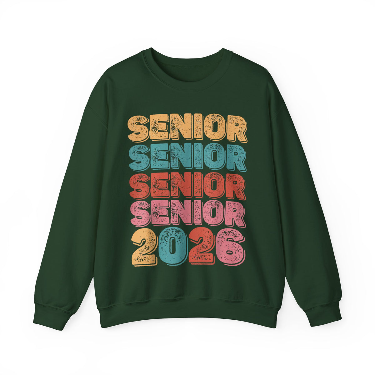 Senior Class of 2026 Retro – Gildan Heavy Blend | Trendy Men's and Women’s Soft Sweatshirt. Direct to Garment. Printed & Shipped in the USA. Unisex Sizes.