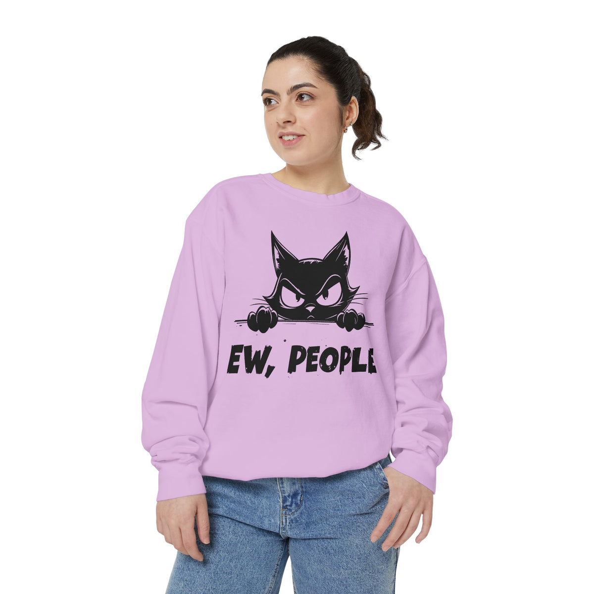 Ew People, Grumpy Cat - Comfort Colors | Trendy Women's and Men's Sweatshirt. Direct to Garment. Printed & Shipped in the USA. Unisex Sizes.
