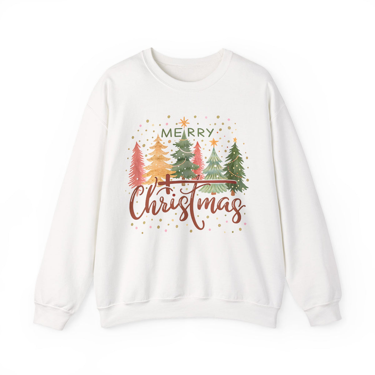 Merry ChrisTmas - Christian Faith – Gildan Heavy Blend | Trendy Women’s Soft Sweatshirt. Direct to Garment. Printed & Shipped in the USA. Unisex Sizes.