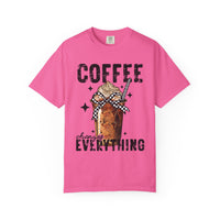 Coffee Changes Everything, Iced Coffee, Coffee Lovers - Comfort Colors | Trendy Women's T-Shirt. Direct to Garment. Printed & Shipped in the USA. Unisex Sizes.
