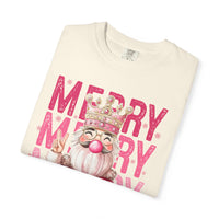 Merry Christmas — Cute Pink Bubblegum Nutcracker  - Comfort Colors | Trendy Women's T-Shirt. Direct to Garment. Printed & Shipped in the USA. Unisex Sizes.