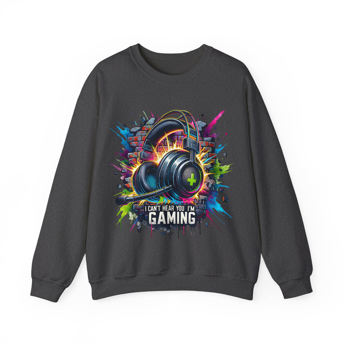Gaming Headset I Can't Hear You, I'm Gaming – Gildan Heavy Blend | Trendy Women’s and Men's Soft Sweatshirt. Direct to Garment. Printed & Shipped in the USA. Unisex Sizes.