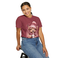 Cozy Highland Cow, Winter Coffee Mug & Scarf - Comfort Colors | Trendy Women's T-Shirt. Direct to Garment. Printed & Shipped in the USA. Unisex Sizes.
