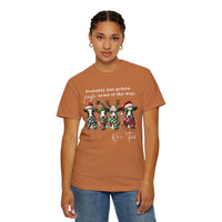 Christmas Cows - Probably Just Gonna Jingle Some Of The Way - Comfort Colors | Trendy Women's and Men's T-Shirt. Direct to Garment. Printed & Shipped in the USA. Unisex Sizes.