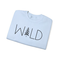 Wild Graphic, Nature, Pine Tree, Adventure – Gildan Heavy Blend | Trendy Women’s and Men's Soft Sweatshirt. Direct to Garment. Printed & Shipped in the USA. Unisex Sizes.