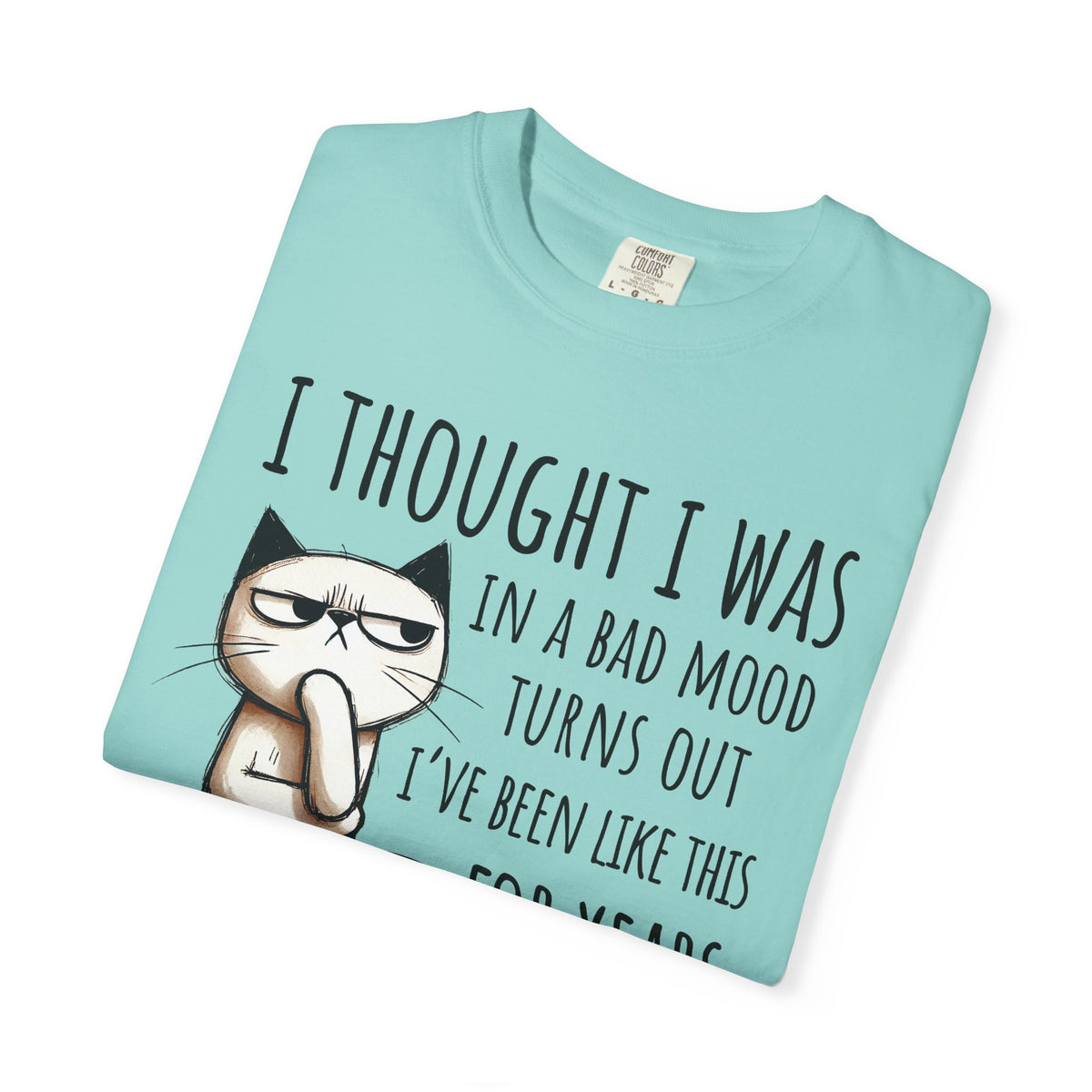 I Thought I Was In A Bad Mood, Grumpy Cat - Comfort Colors | Trendy Men's and Women's T-Shirt. Direct to Garment. Printed & Shipped in the USA. Unisex Sizes.