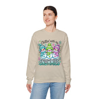 Chillin' With My Snowmies, Winter Snowman – Gildan Heavy Blend | Trendy Women’s Soft Sweatshirt. Direct to Garment. Printed & Shipped in the USA. Unisex Sizes.
