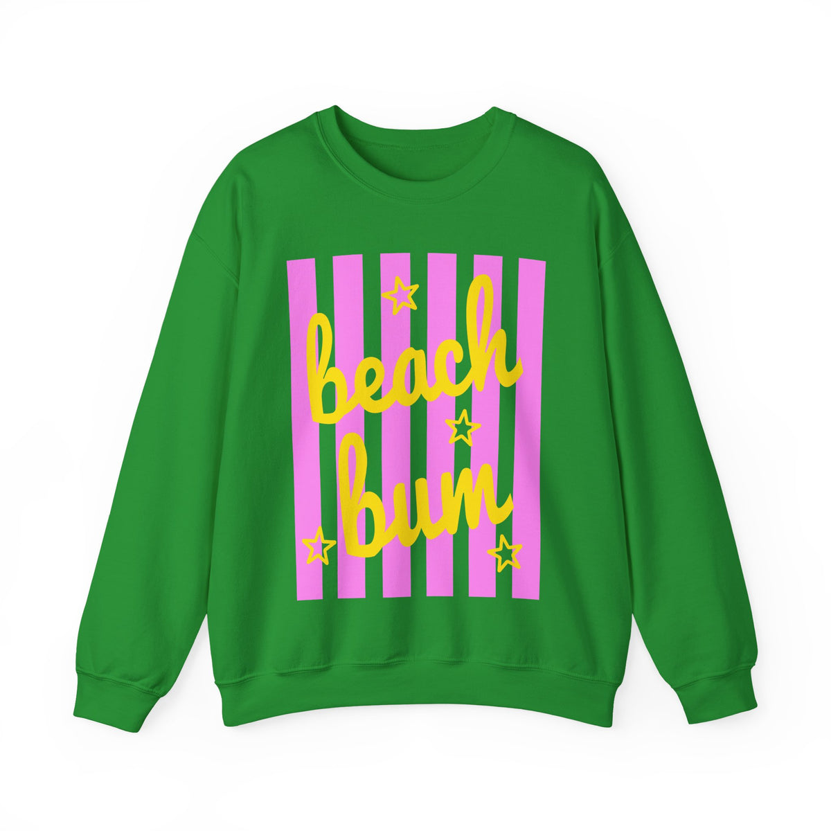 Beach Bum – Gildan Heavy Blend | Trendy Men's & Women’s Soft Sweatshirt. Direct to Garment. Printed & Shipped in the USA. Unisex Sizes.