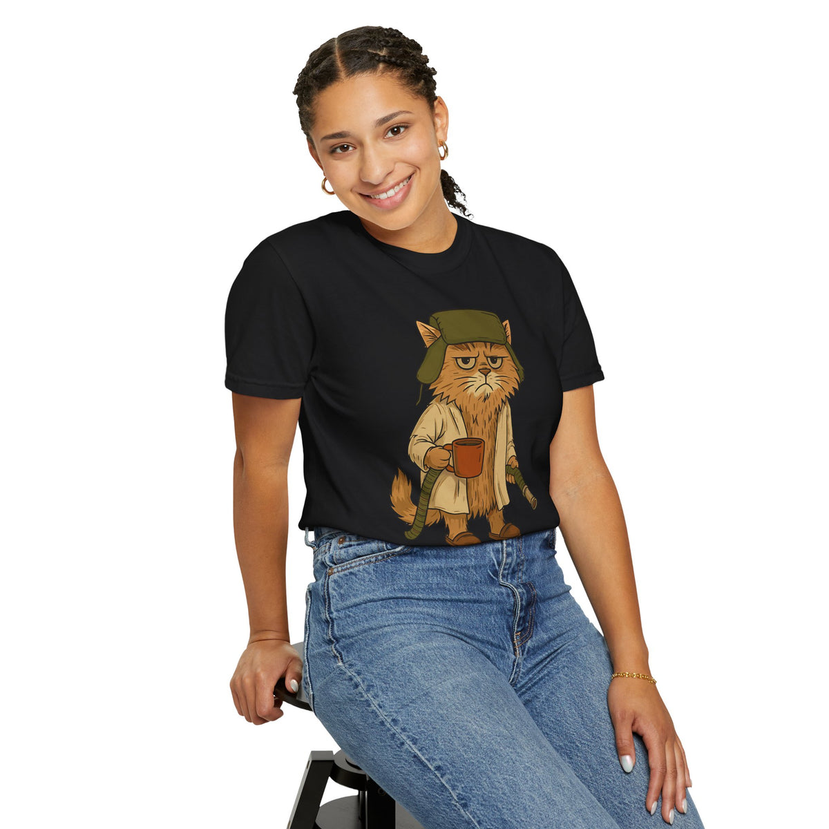 Litter's Full, Funny Cat - Comfort Colors | Trendy Men's and Women's T-Shirt. Direct to Garment. Printed & Shipped in the USA. Unisex Sizes.