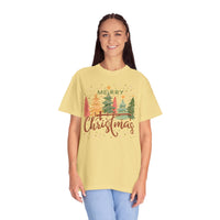 Merry ChrisTmas - Christian Faith - Comfort Colors | Trendy Women's T-Shirt. Direct to Garment. Printed & Shipped in the USA. Unisex Sizes.