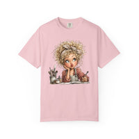 Cute Artist Curly Girl - Comfort Colors | Trendy Women's T-Shirt. Direct to Garment. Printed & Shipped in the USA. Unisex Sizes.