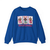 Dachshund Through the Snow – Gildan Heavy Blend | Trendy Women’s Soft Sweatshirt. Direct to Garment. Printed & Shipped in the USA. Unisex Sizes.