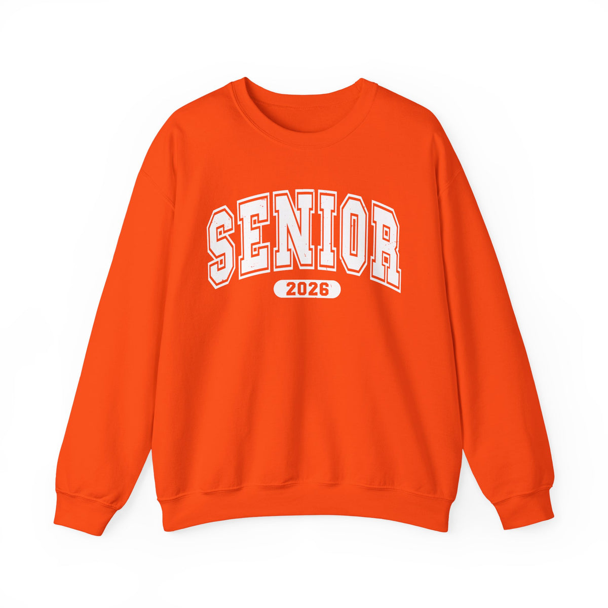 Senior 2026, Varsity – Gildan Heavy Blend | Trendy Women’s and Men's Soft Sweatshirt. Direct to Garment. Printed & Shipped in the USA. Unisex Sizes.