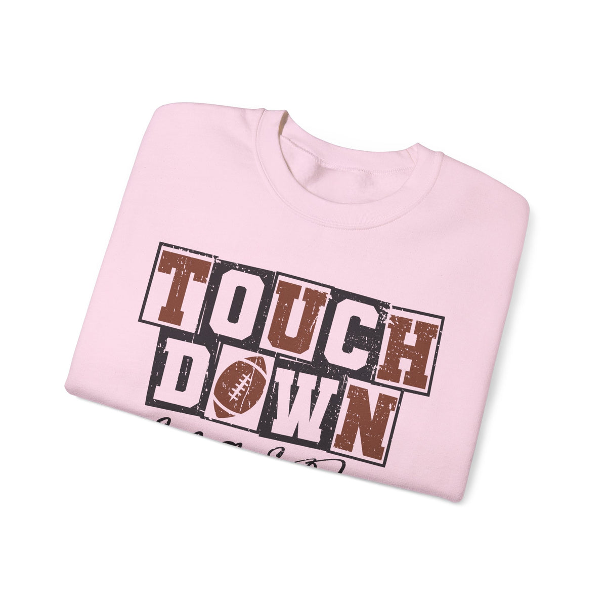 Touchdown Season - Distressed – Gildan Heavy Blend | Trendy Men's and Women’s Soft Sweatshirt. Direct to Garment. Printed & Shipped in the USA. Unisex Sizes.