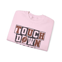 Touchdown Season - Distressed – Gildan Heavy Blend | Trendy Men's and Women’s Soft Sweatshirt. Direct to Garment. Printed & Shipped in the USA. Unisex Sizes.