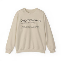 Dogtrovert Typography. Dog Lover – Gildan Heavy Blend | Trendy Men's and Women’s Soft Sweatshirt. Direct to Garment. Printed & Shipped in the USA. Unisex Sizes.