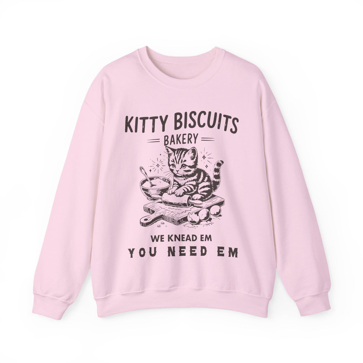 Kitty Biscuits Bakery – Gildan Heavy Blend | Trendy Women’s and Men's Soft Sweatshirt. Direct to Garment. Printed & Shipped in the USA. Unisex Sizes.