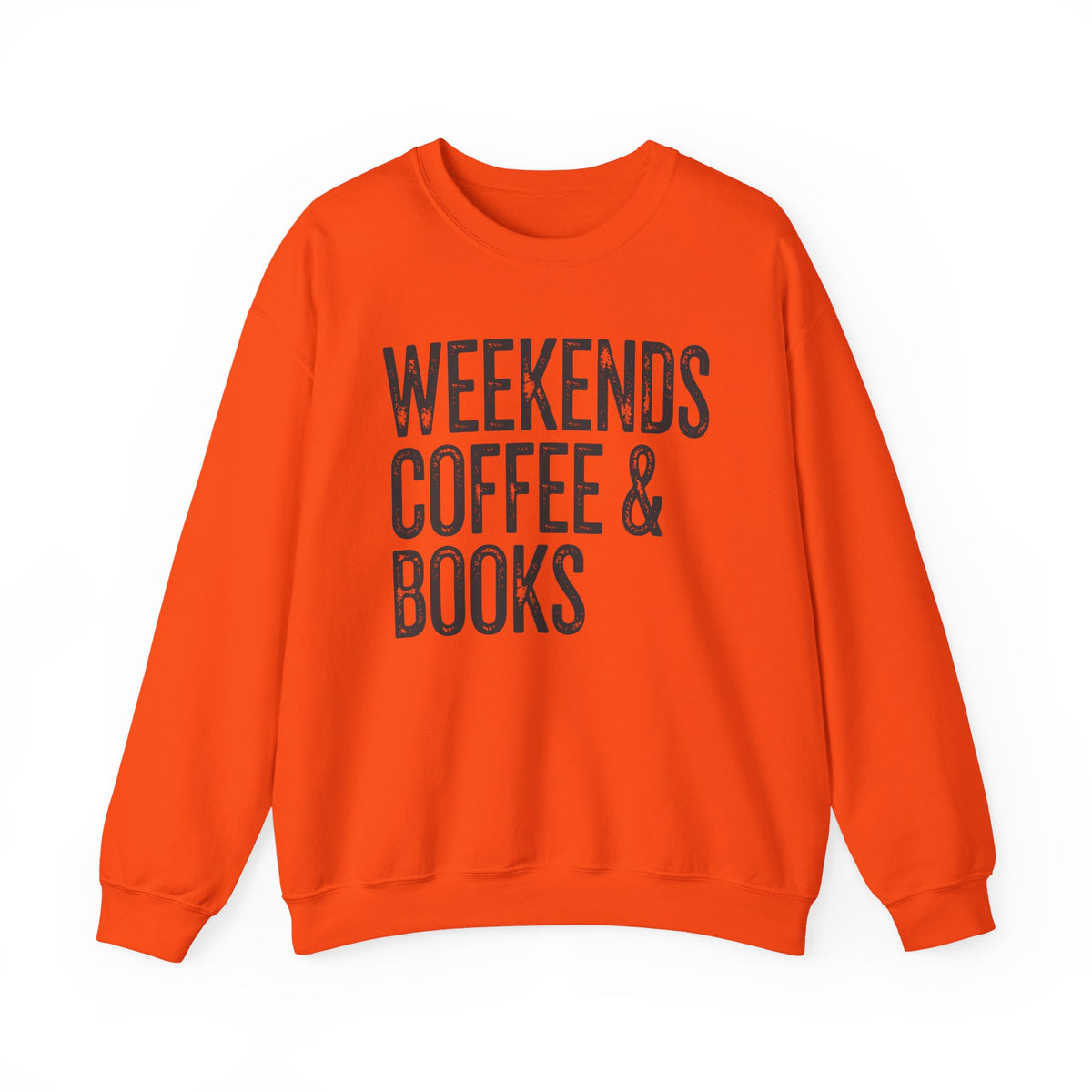 Weekends, Coffee & Books, Vintage – Gildan Heavy Blend | Trendy Women’s and Men's Soft Sweatshirt. Direct to Garment. Printed & Shipped in the USA. Unisex Sizes.