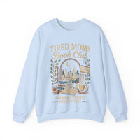 Tired Moms Book Club Running on Coffee and Chapters – Gildan Heavy Blend | Trendy Women’s Soft Sweatshirt. Direct to Garment. Printed & Shipped in the USA. Unisex Sizes.