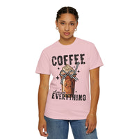 Coffee Changes Everything, Iced Coffee, Coffee Lovers - Comfort Colors | Trendy Women's T-Shirt. Direct to Garment. Printed & Shipped in the USA. Unisex Sizes.