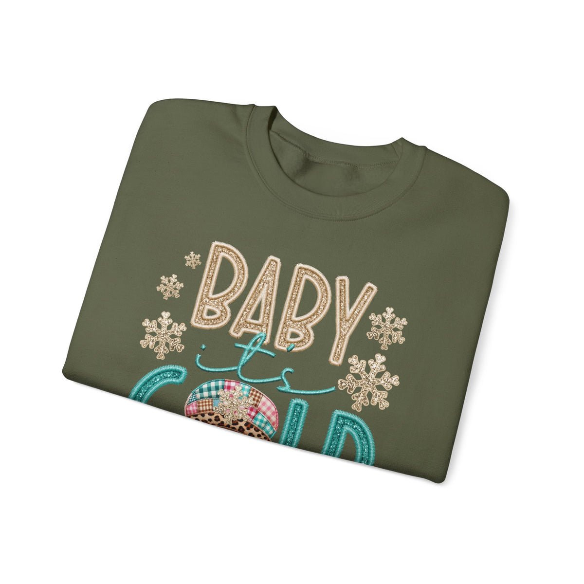 Baby It's Cold Outside Snowman – Gildan Heavy Blend | Trendy Women’s Soft Sweatshirt. Direct to Garment. Printed & Shipped in the USA. Unisex Sizes.