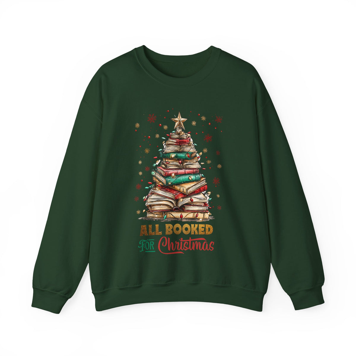 All Booked For Christmas – Gildan Heavy Blend | Trendy Women’s Soft Sweatshirt. Direct to Garment. Printed & Shipped in the USA. Unisex Sizes.
