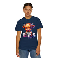 Sugar Addict Highland Cow - Comfort Colors | Trendy Women's T-Shirt. Direct to Garment. Printed & Shipped in the USA. Unisex Sizes.
